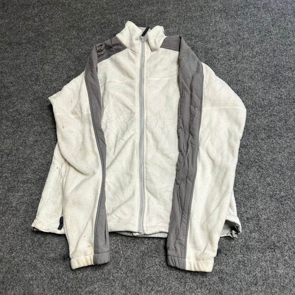 Columbia Fleece Jacket Womens Size L White Grey Interchange Mock Neck Full Zip